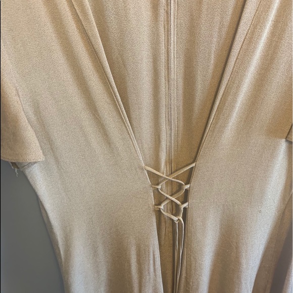 Champagne dress w/ damask insert ,18 - Picture 7 of 10